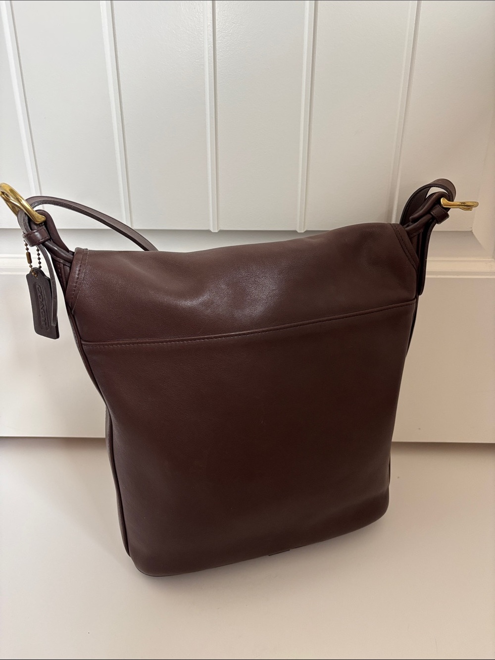 Vintage Coach 4115 Whitney Flap Crossbody Shoulder Bag Brown Leather Brass USA - Picture 4 of 15